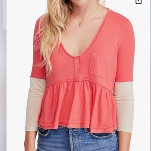 FP We The Free Heart of Mine Peplum Crop Top Sz M